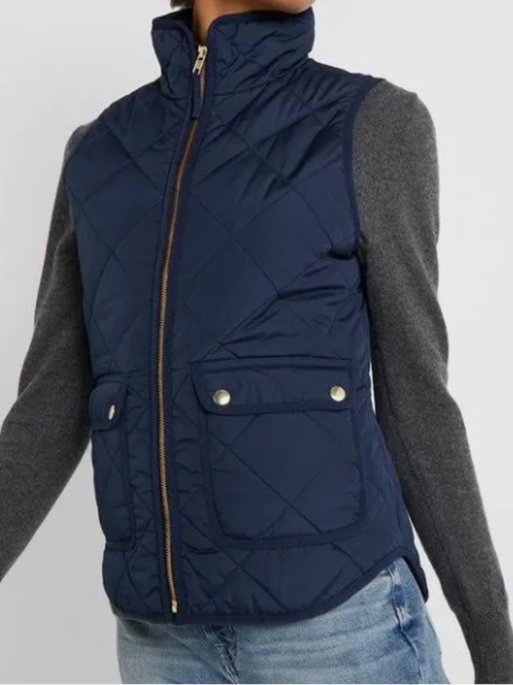 New With Tags J.Crew Excursion Quilted Vest in Navy Blue - Size XS